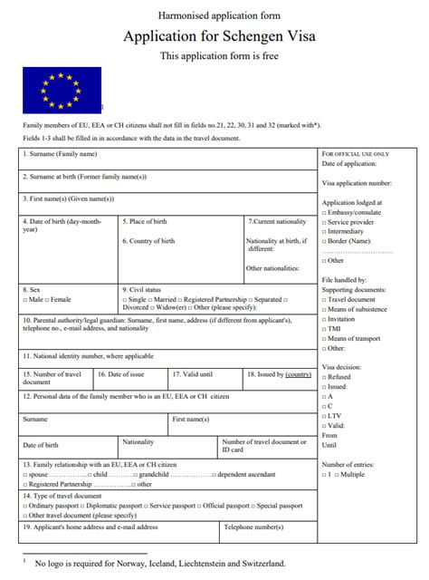 schengen visa application form spain